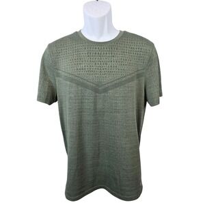 Spyder Active Mens Medium Olive Green Chevron Textured Performance T-Shirt